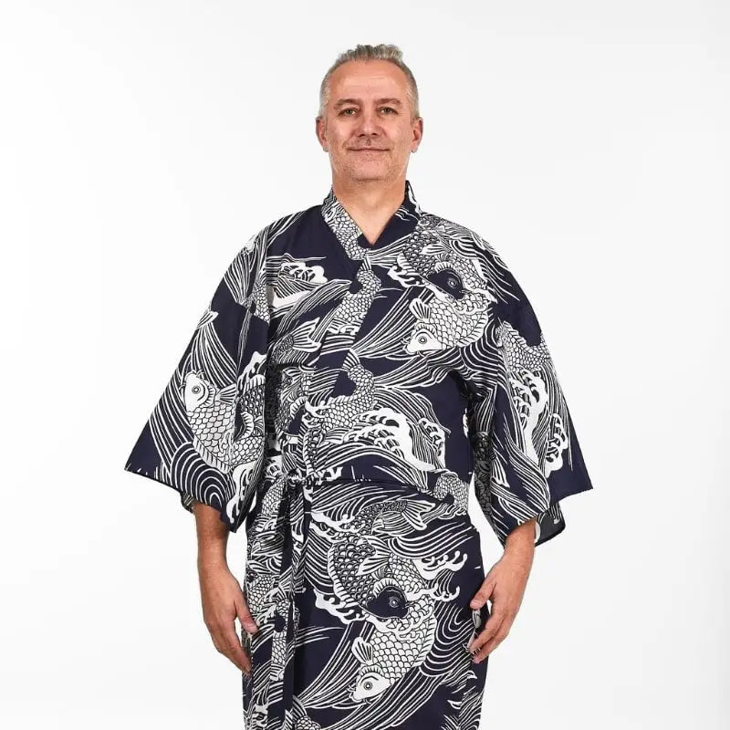 Happi Kimono Koi Carp da uomo - Taglia unica