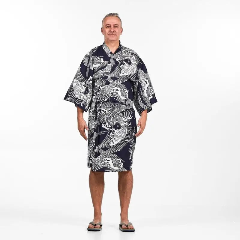 Happi Kimono Koi Carp da uomo - Taglia unica