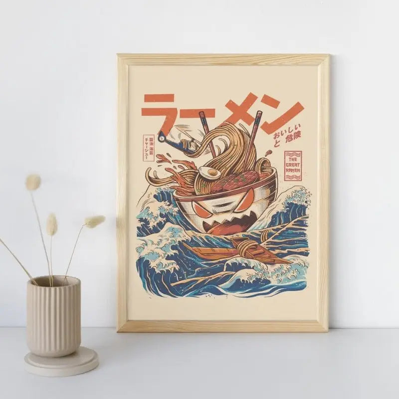 Il grande ramen di Kanagawa Poster giapponese - A3