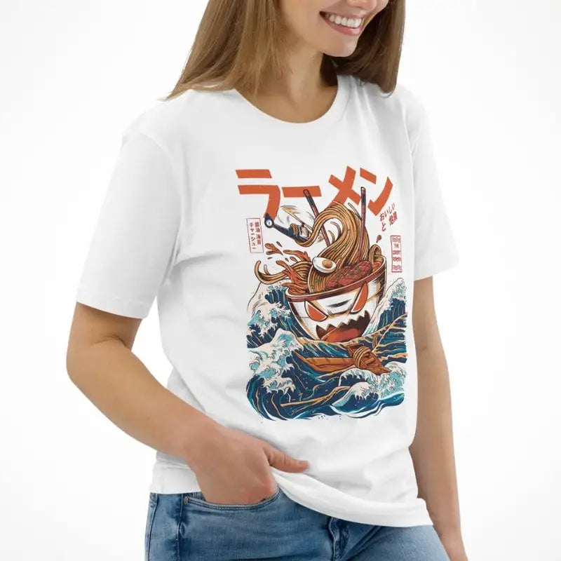 Il grande ramen di Kanagawa T-shirt giapponese