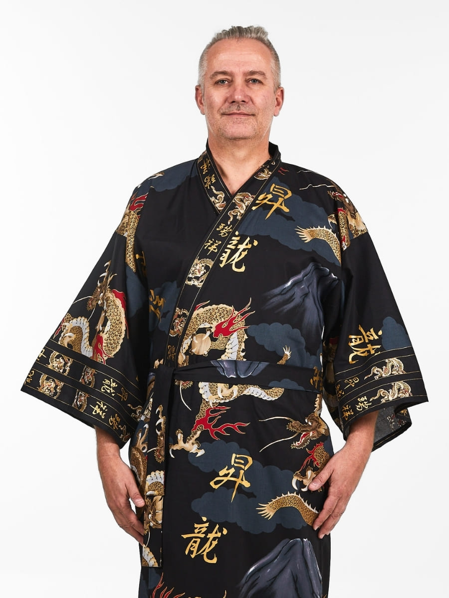Kimono Con Drago Giapponese Da Uomo - Taglia unica