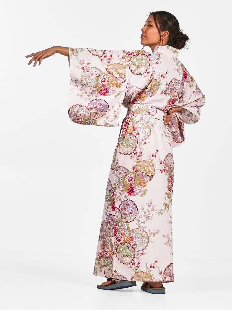 Kimono Da Donna Giapponese Maru Mon - Taglia unica