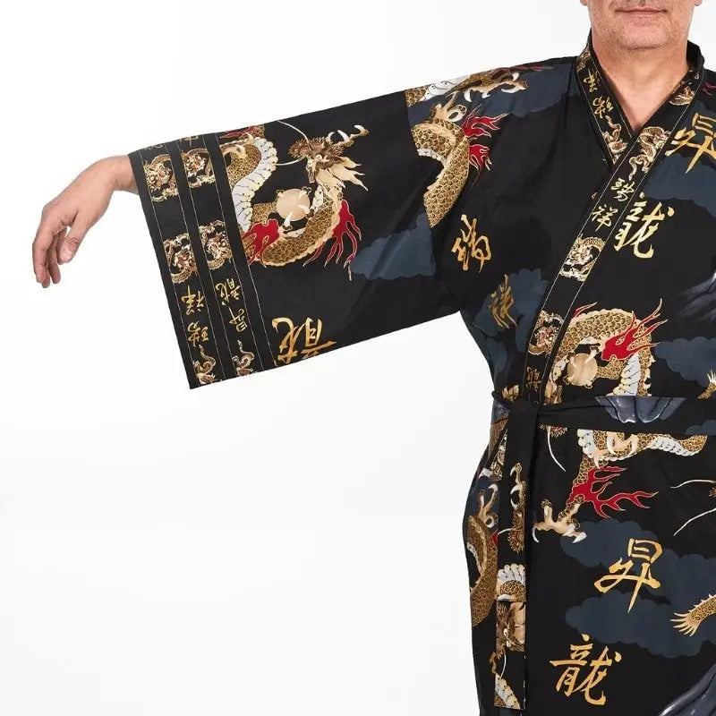 Kimono da uomo con drago giapponese - Taglia unica