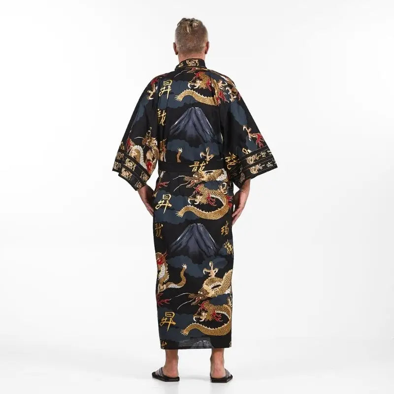 Kimono da uomo con drago giapponese - Taglia unica