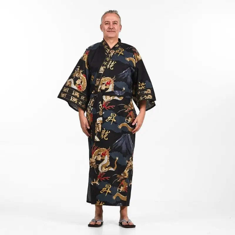 Kimono da uomo con drago giapponese - Taglia unica
