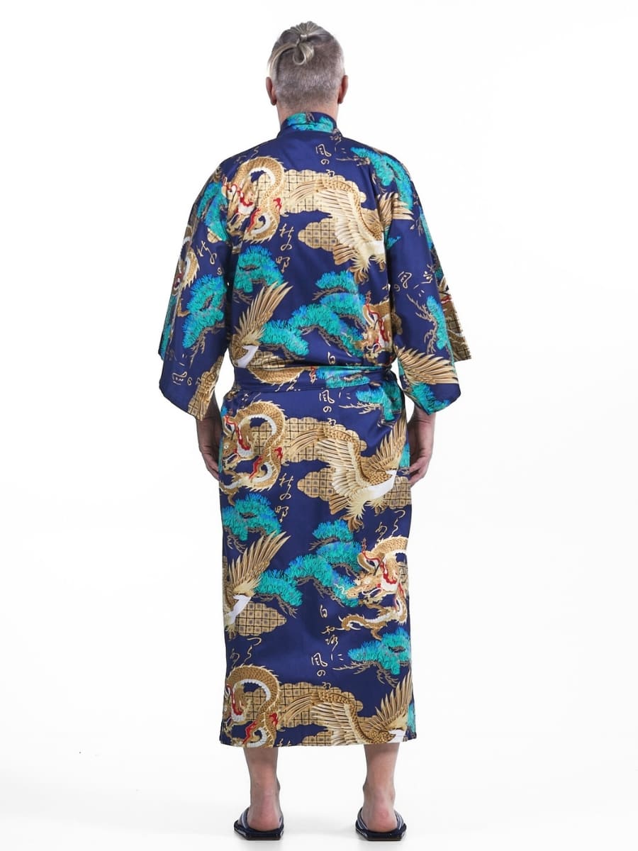 Kimono da uomo giapponese Ryū to Washi - Taglia unica