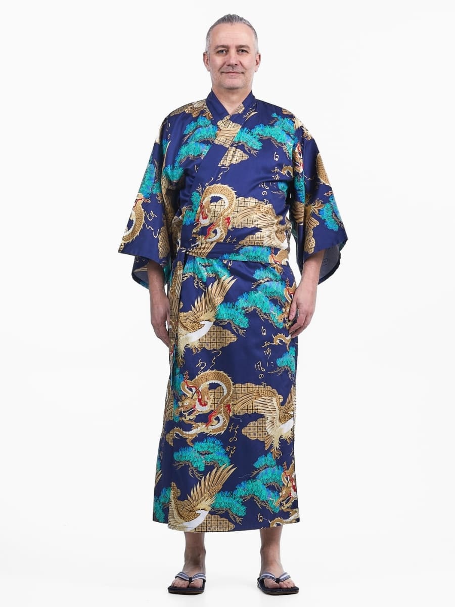 Kimono da uomo giapponese Ryū to Washi - Taglia unica