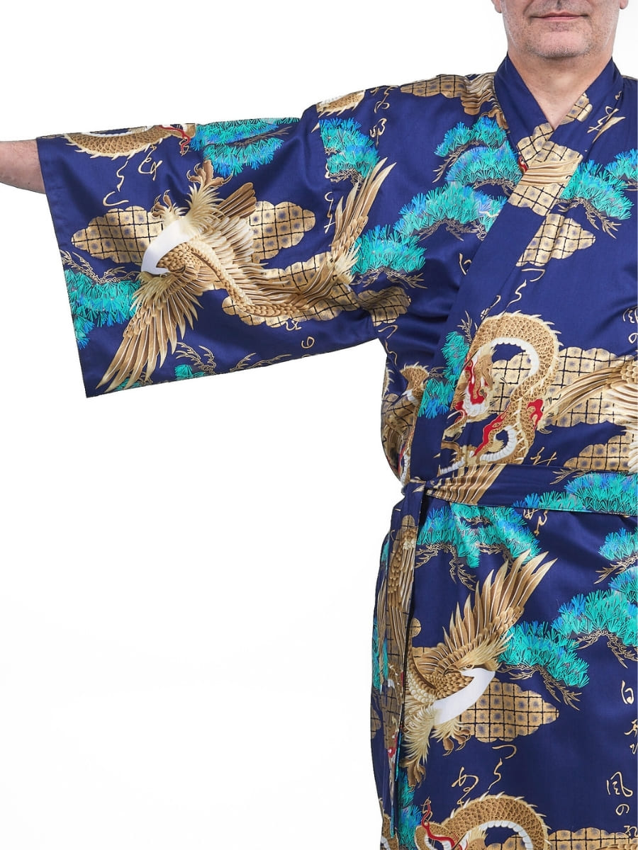 Kimono da uomo giapponese Ryū to Washi - Taglia unica