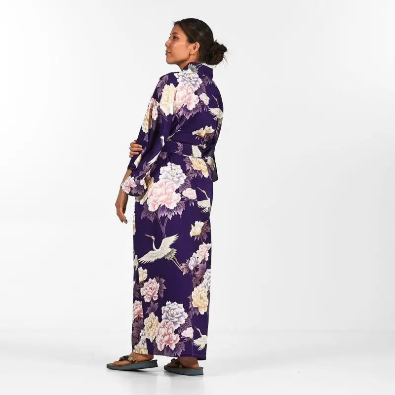 Kimono giapponese Botan to Tsuru da donna - Taglia unica