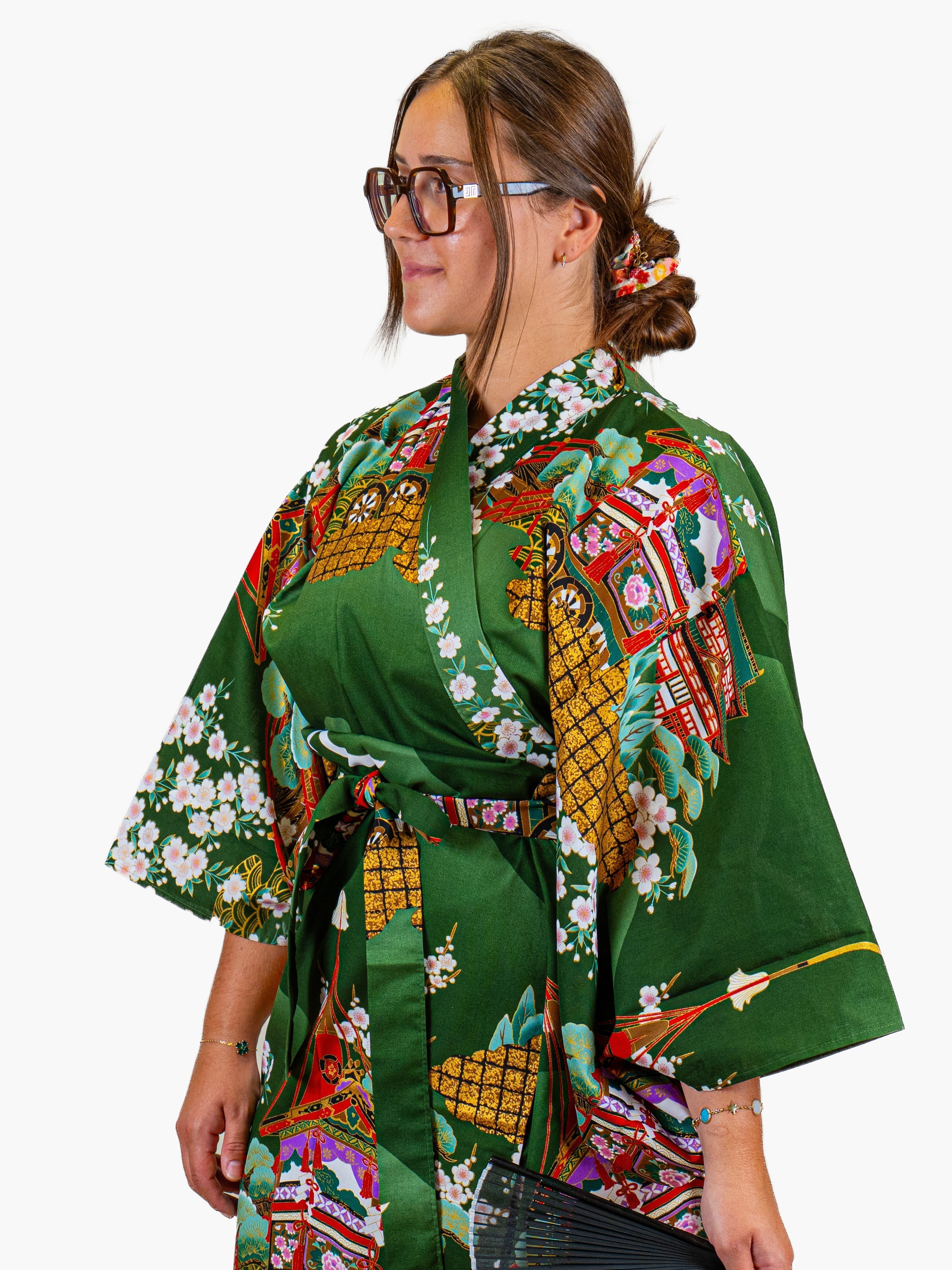 Kimono Giapponese da Donna – Guruma Verde
