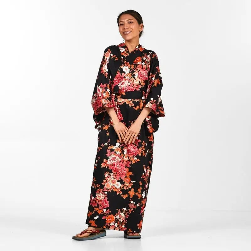 Kimono giapponese Sakura to Botan da donna - Taglia unica