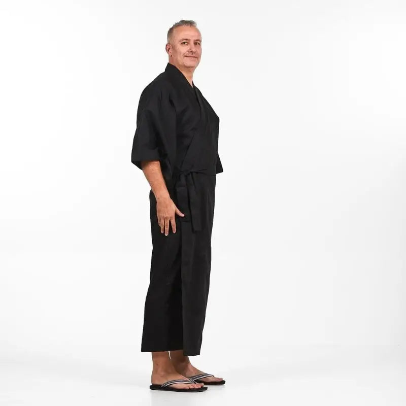 Kimono giapponese da uomo nero - Taglia unica
