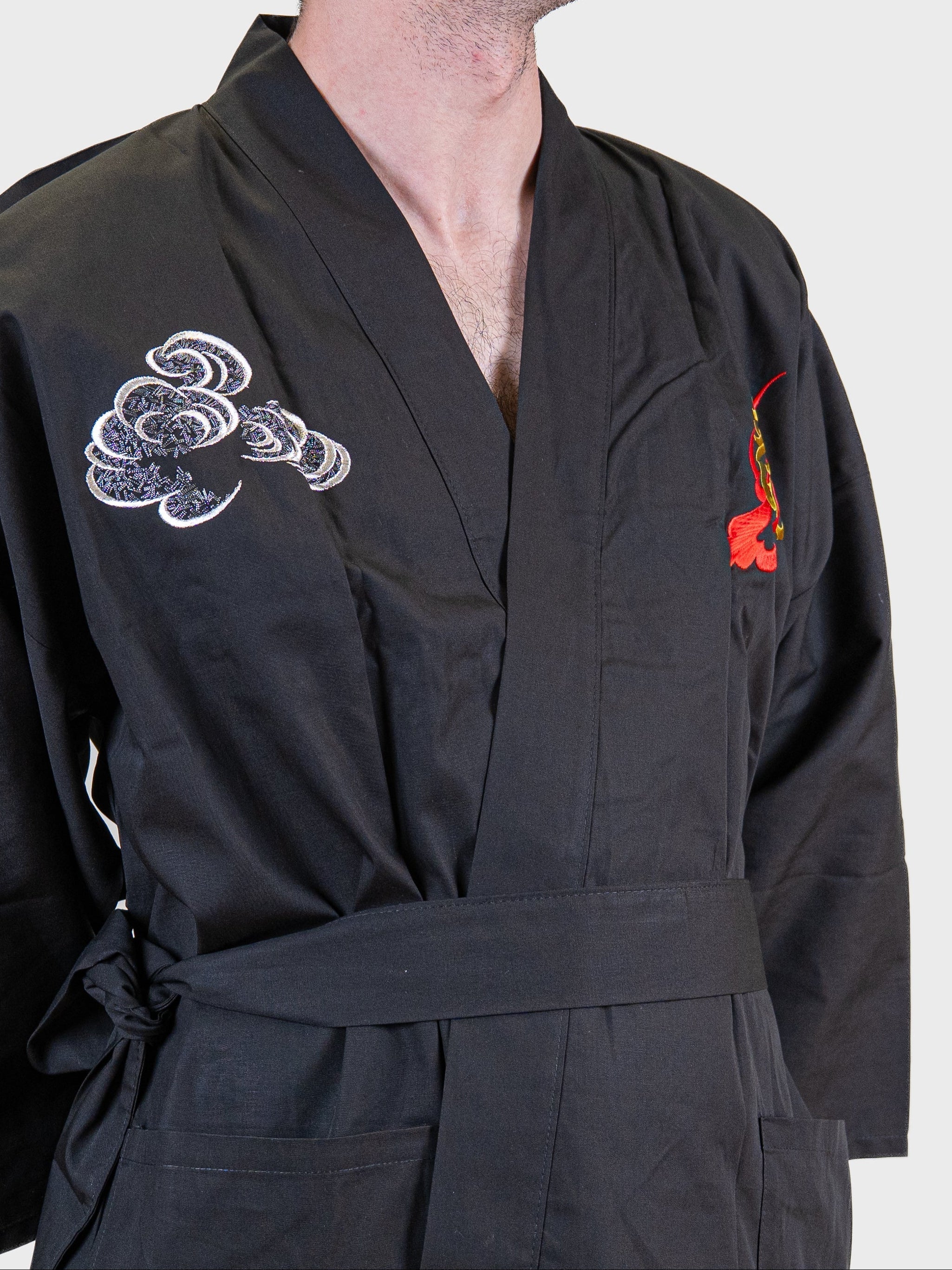Kimono Happi da Uomo Oversize – Drago Ricamato