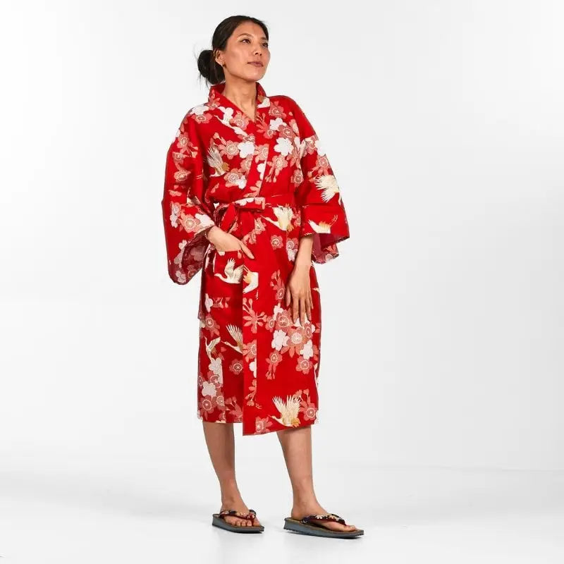 Kimono Happi Sakura to Tsuru da donna - Taglia unica