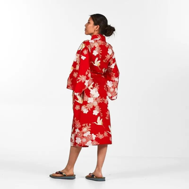 Kimono Happi Sakura to Tsuru da donna - Taglia unica