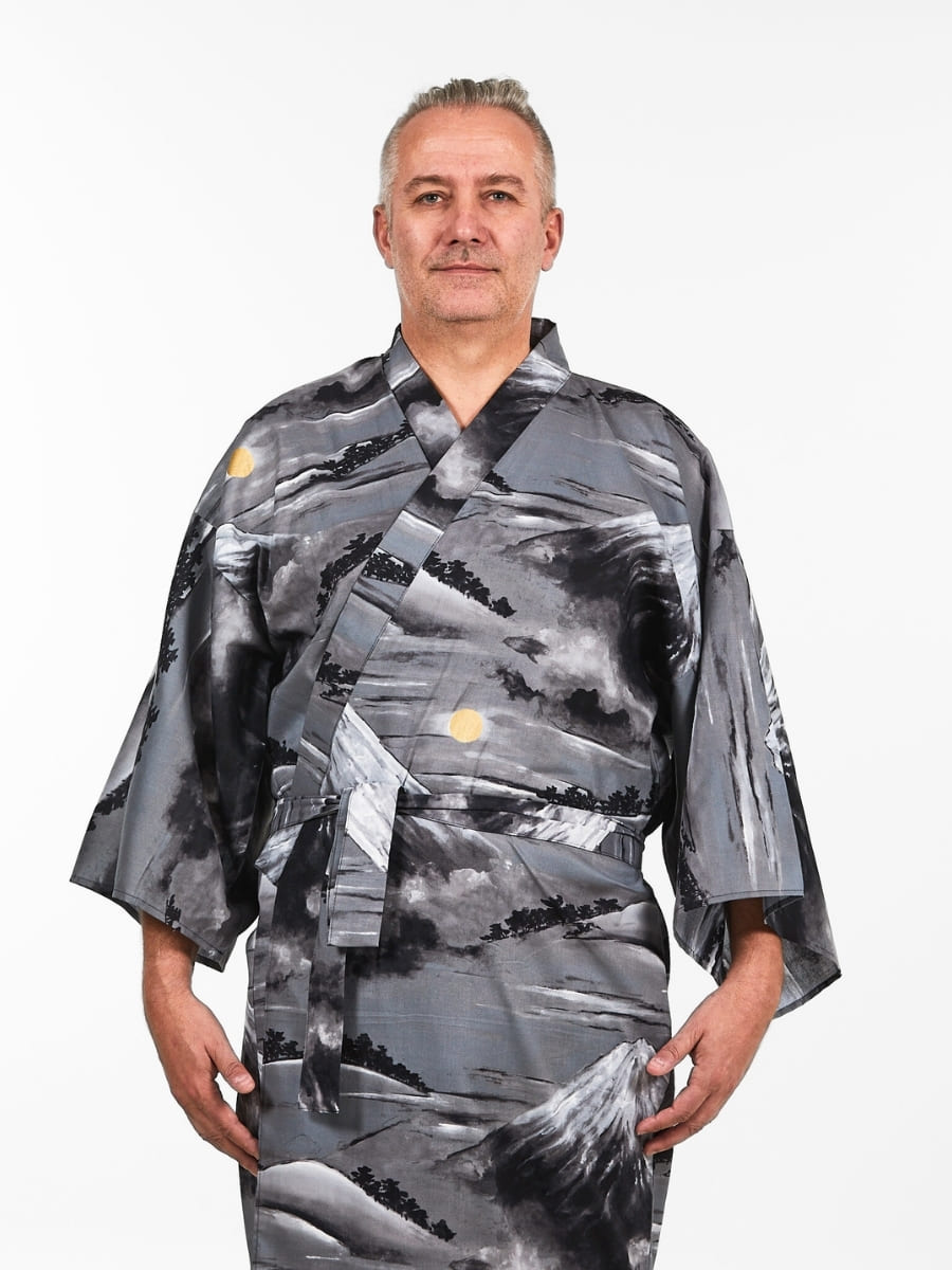 Kimono Yukata Da Uomo Monte Fuji