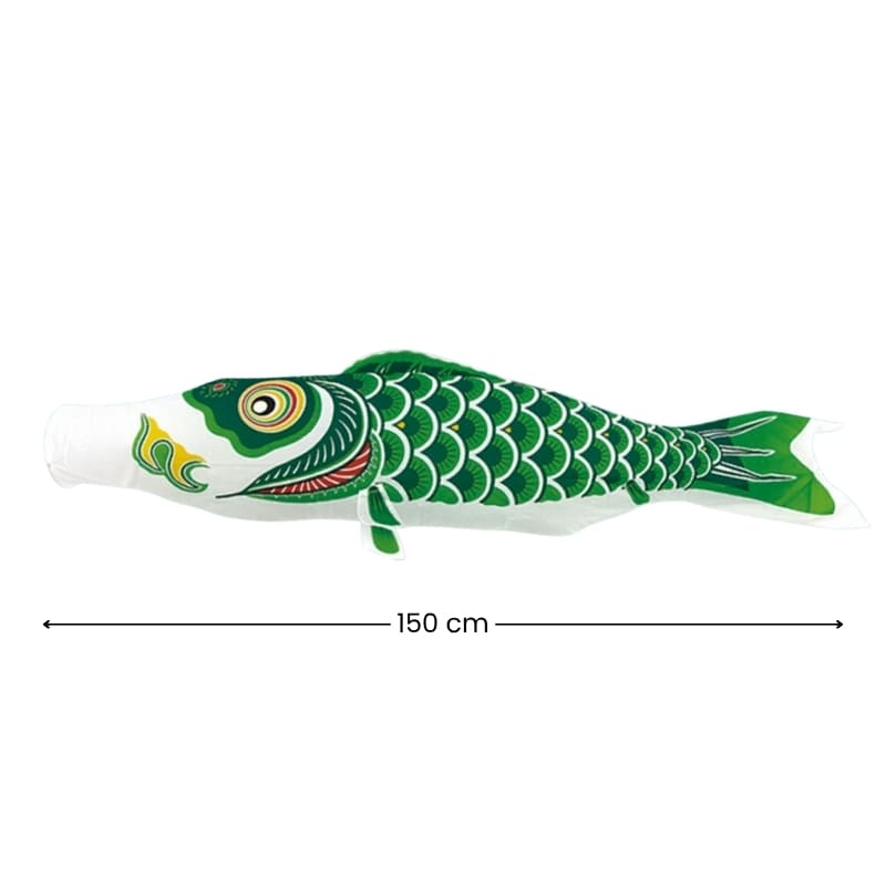 Koinobori Tradizionale Giapponese Verde - 150 cm