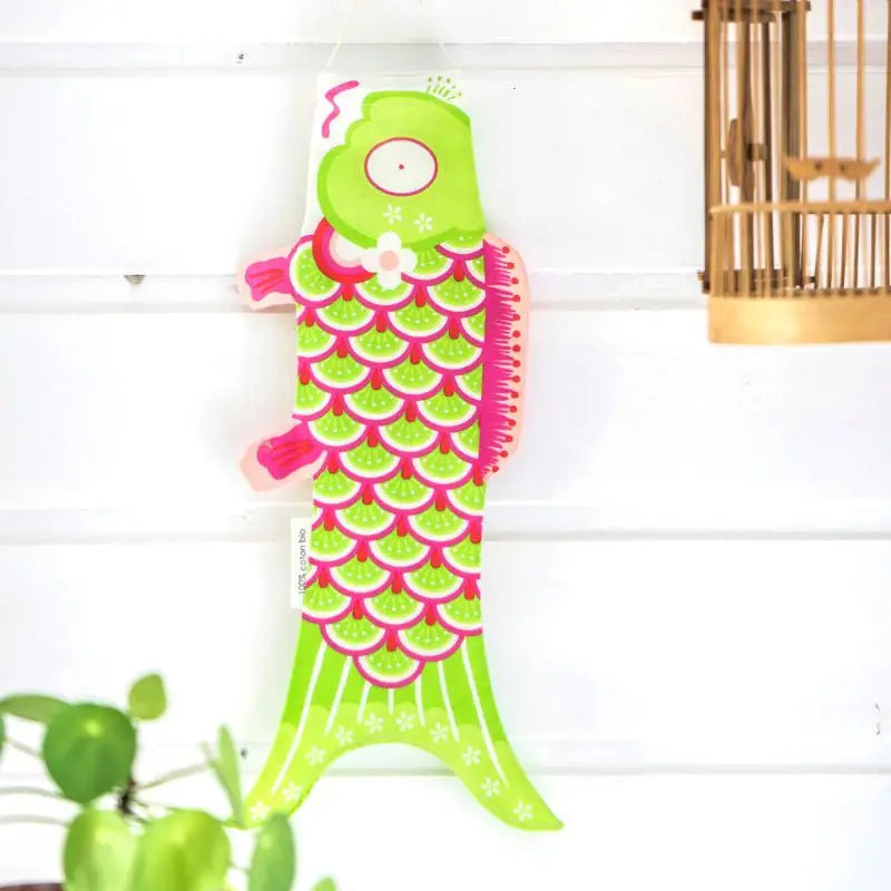 Koinobori verde e rosa mini