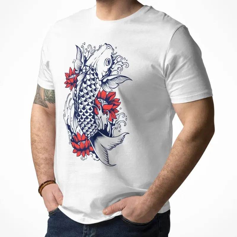 Maglietta con carpa giapponese Koi