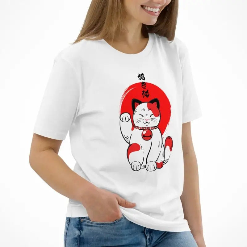 Maglietta con gatto giapponese fortunato
