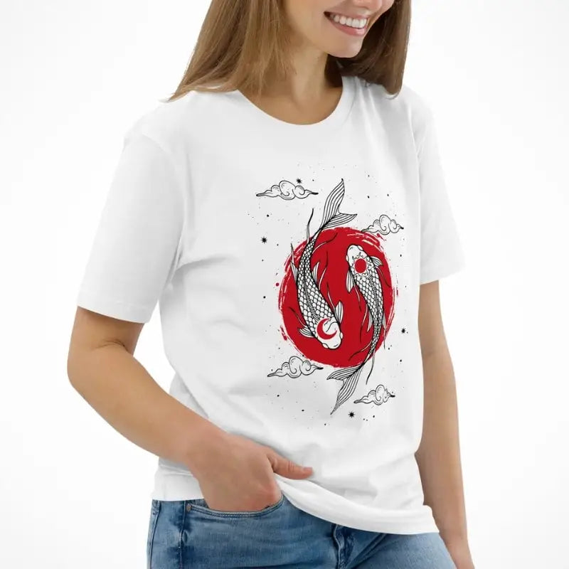 Maglietta del Duo giapponese di carpe Koi