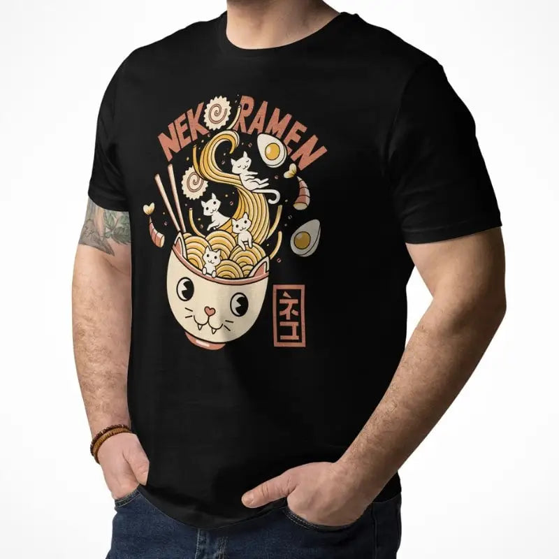 Maglietta giapponese Neko Ramen