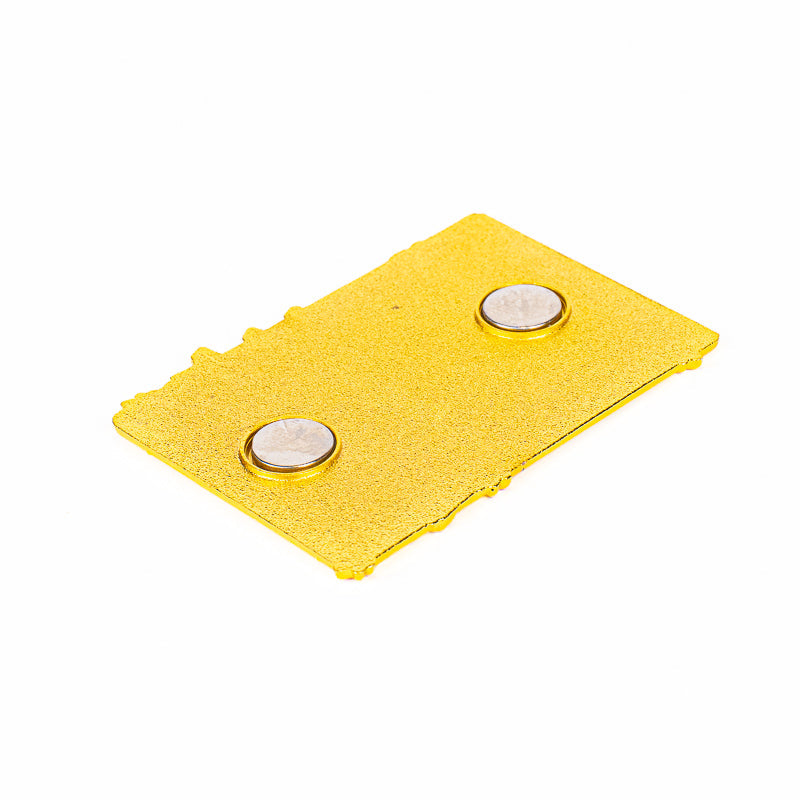 Magnete giapponese in metallo con foglie di acero pagoda e Monte Fuji