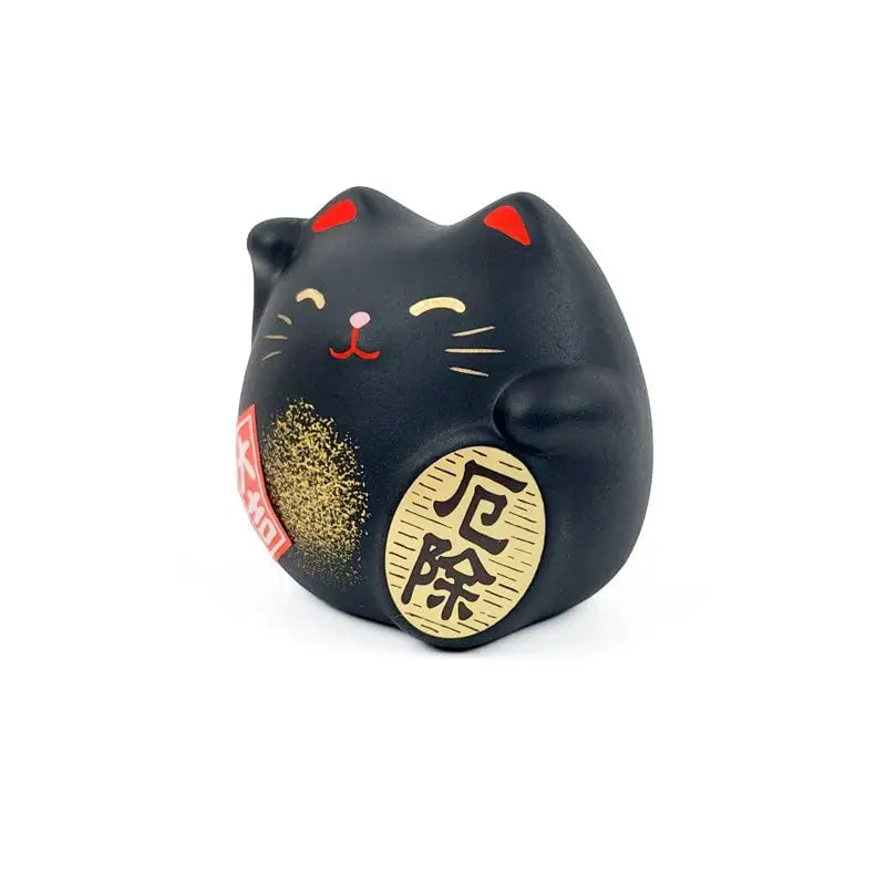 Maneki Neko rotondo nero