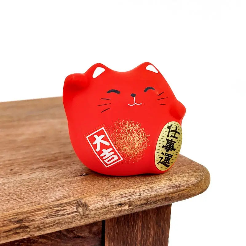 Maneki Neko rotondo rosso
