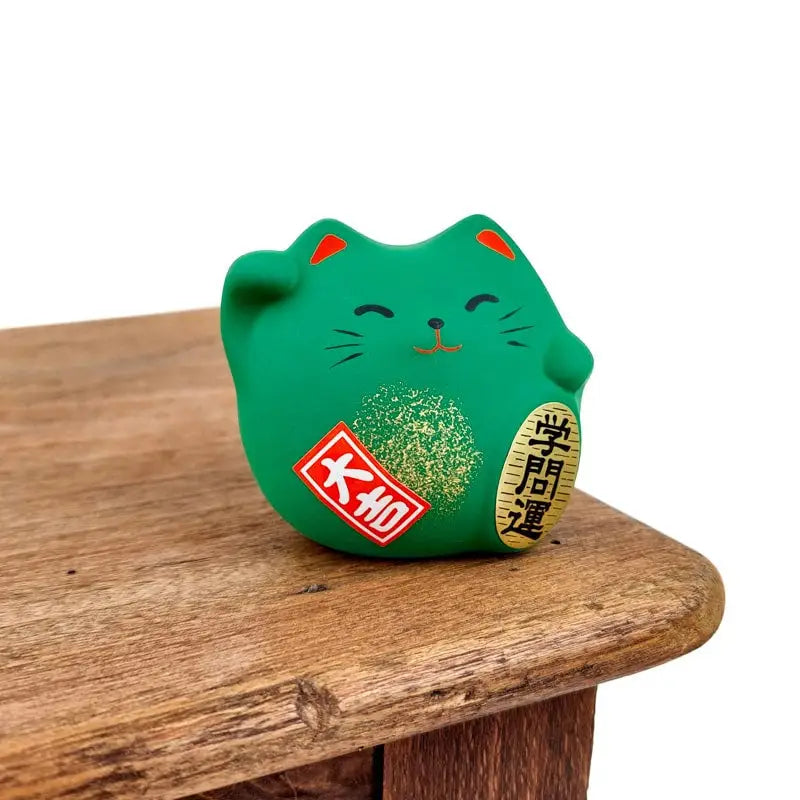 Maneki Neko Verde rotondo