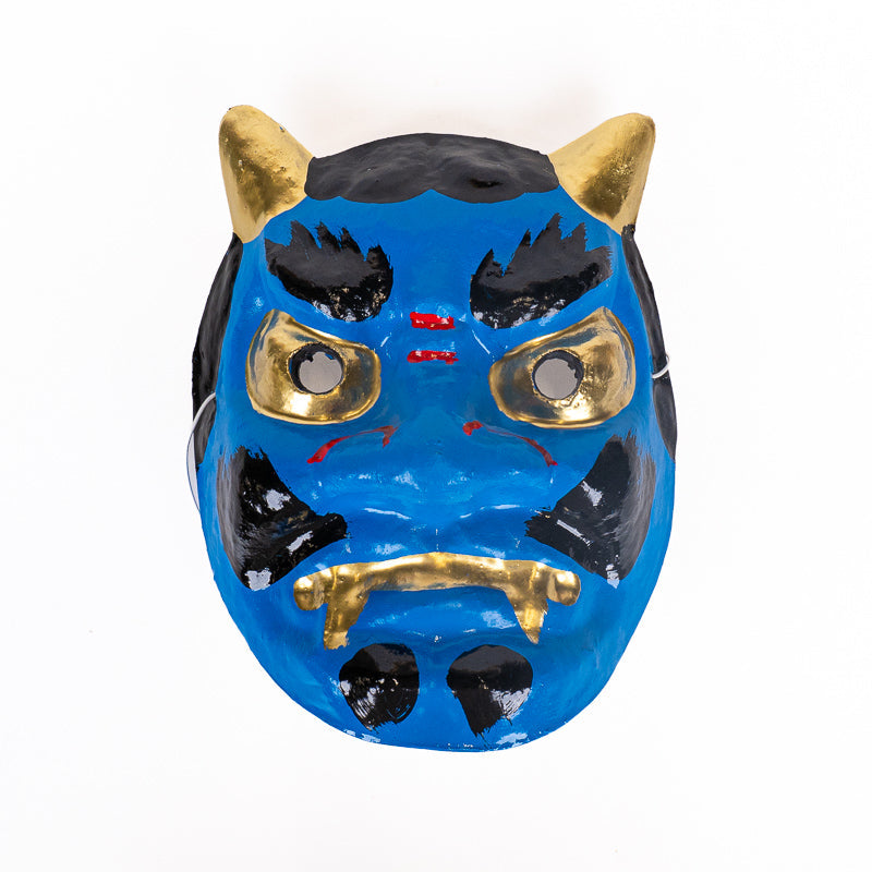 Maschera Oni Giapponese in Cartapesta - Blu