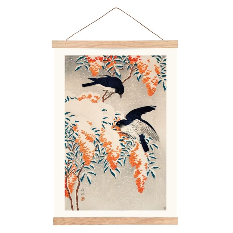 Poster Nandina giapponese sotto la neve - A3