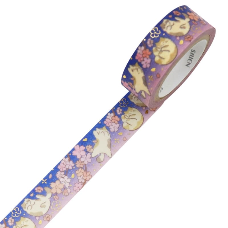 Nastro Washi giapponese Sakura Cat