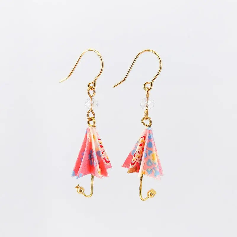 Orecchini a ombrello rosa