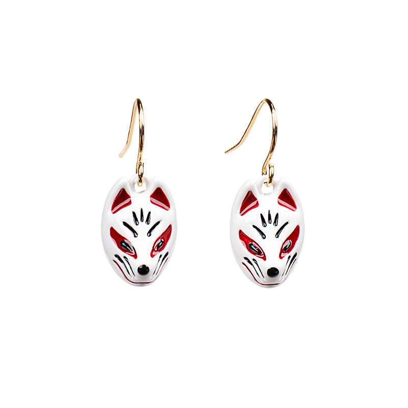 Orecchini Giapponesi - Maschera Kitsune Bianca