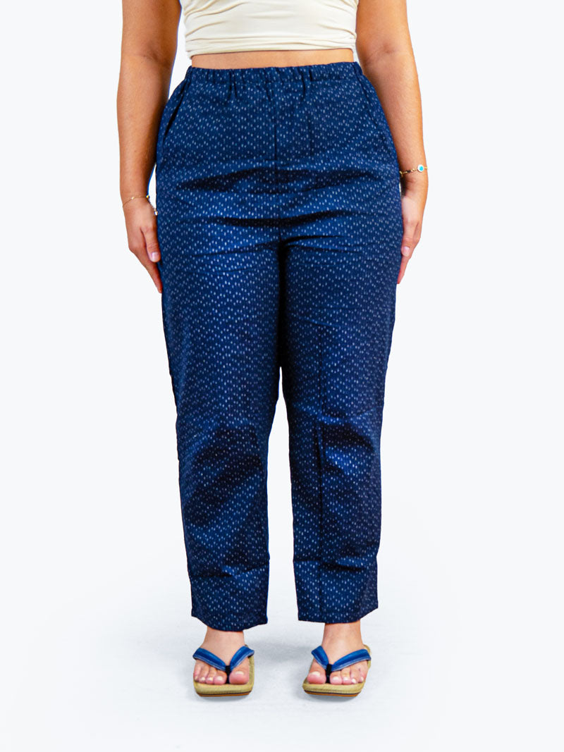 Pantaloni Giapponesi da Donna – Kasuri Blu Navy