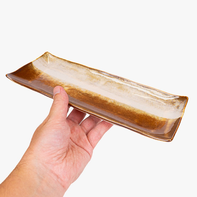 Piatto Rettangolare Giapponese – Marrone