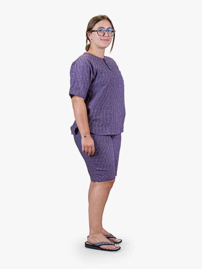 Pigiama Giapponese in Stile Jinbei da Donna – Viola