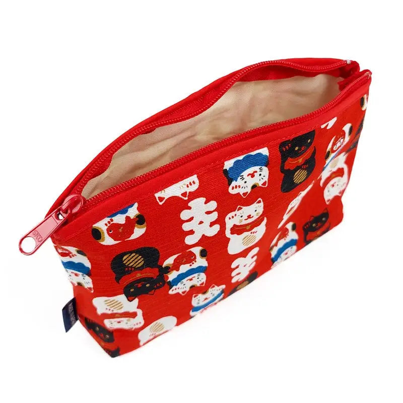 Pochette giapponese Maneki Neko Rosso