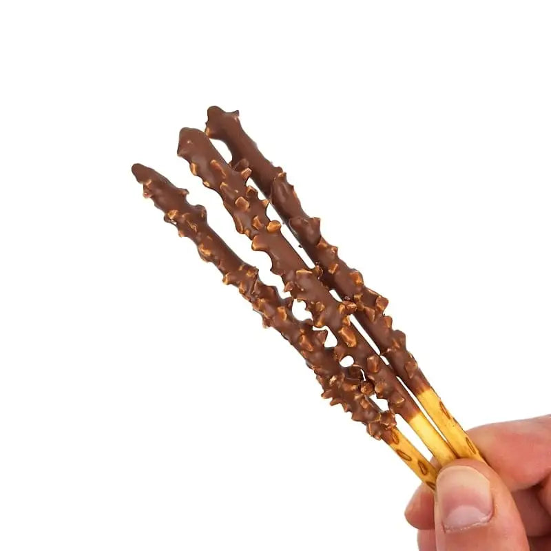 Pocky al cioccolato con bolle di mandorla