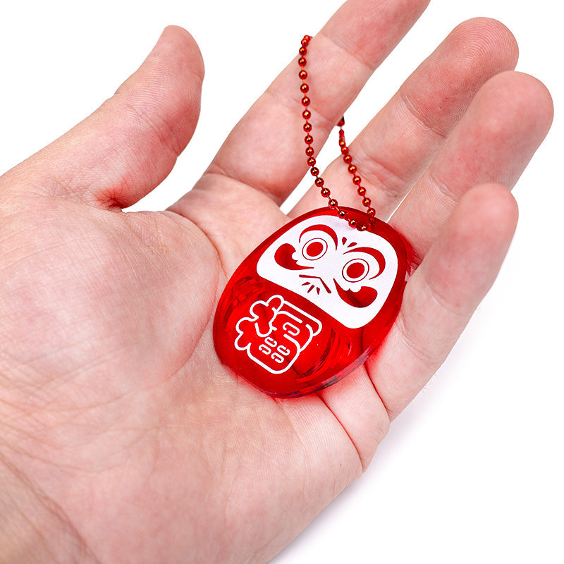 Portachiavi - Daruma Rosso Fluo