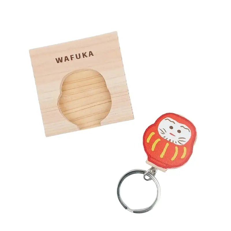 Portachiavi in cipresso giapponese Daruma