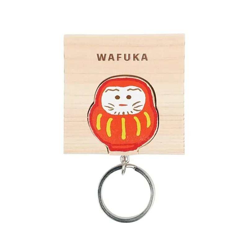 Portachiavi in cipresso giapponese Daruma