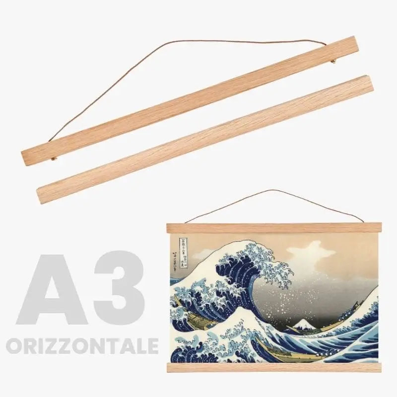 Portaposter in Legno Magnetico – A3 Orizzontale