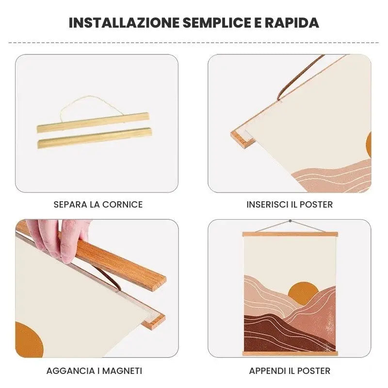 Portaposter in Legno Magnetico – A3 Orizzontale