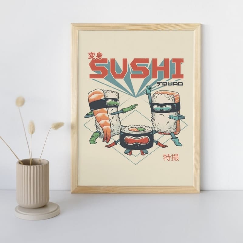 Poster della squadra giapponese di sushi - A3