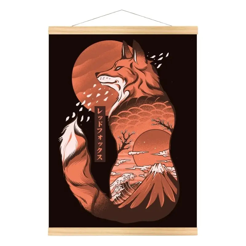 Poster giapponese della volpe - A3