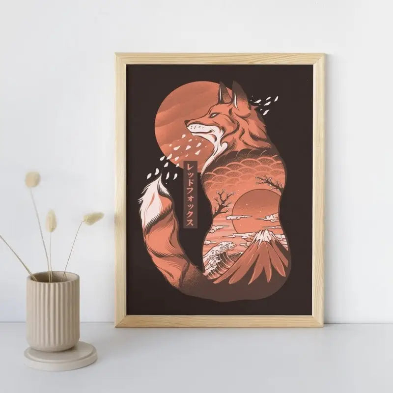 Poster giapponese della volpe - A3