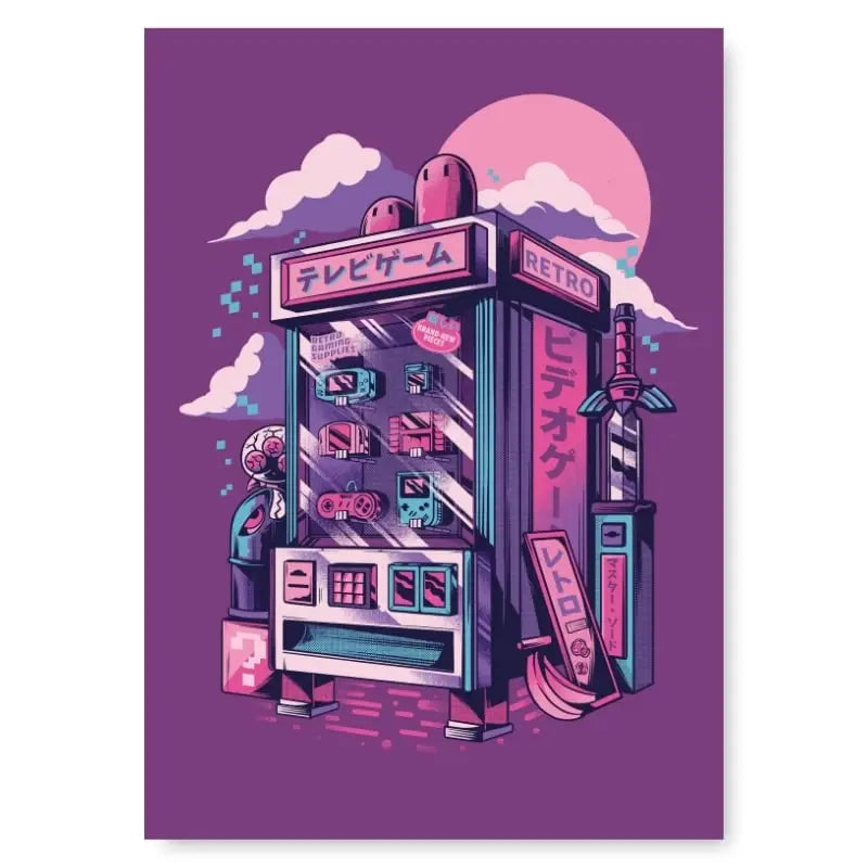 Poster di gioco retrò giapponese - A3