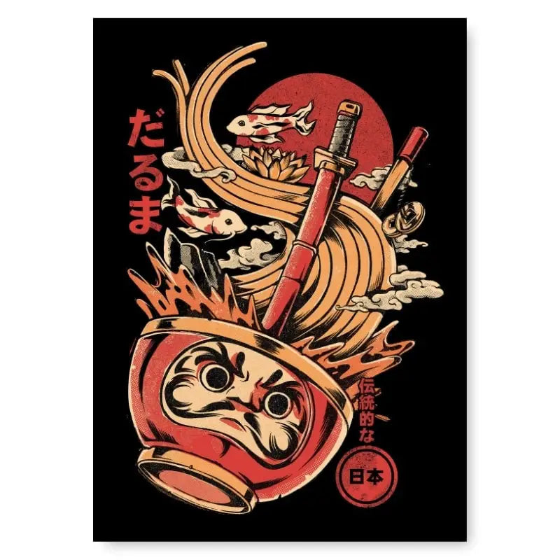 Poster giapponese Daruma Ramen - A3